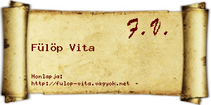 Fülöp Vita névjegykártya